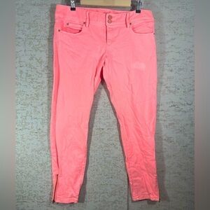 LILLY PULITZER Pink/Coral Worth Skinny Mini Zip Size 12